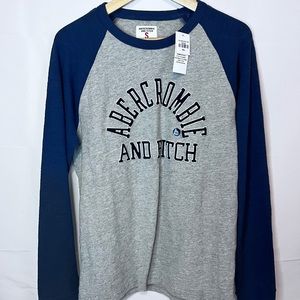 NWT ABERCROMBIE & FITCH Long sleeve Baseball Style T Shirt  Adult Size Small